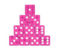 sourcing map 100Pcs Acrylic Dice, 19mm/0.75" Translucent D6 Dice, 6 Sided Square Rounded Edge for Board Table Games Birthday Theme Party Supply, Pink
