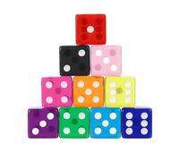 sourcing map 100Pcs Acrylic Dice, 19mm/0.75" Translucent D6 Dice, 6 Sided Square Rounded Edge for Board Table Games Birthday Theme Party Supply, 10 Colors