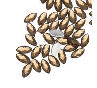 sourcing map 100PCS Acrylic Horse Eye Gems 4x8mm Flat Back Artificial Rhinestones for DIY Crafts Bead Wedding Party Face Painting Jewelry Making Light Brown