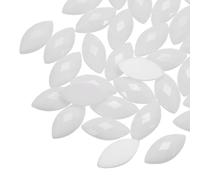 sourcing map 100PCS Acrylic Horse Eye Gems 6x12mm Flat Back Artificial Rhinestones for DIY Crafts Bead Wedding Party Face Painting Jewelry Making (White)