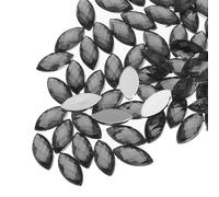 sourcing map 100Pcs Acrylic Horse Eye Gems 7x15mm Flat Back Artificial Rhinestones for DIY Crafts Bead Wedding Party Face Painting Jewelry Making Gray