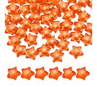 sourcing map 100pcs Acrylic Star Beads, 14mm Star-Shaped Pony Loose Spacer Beads for Friendship Bracelet Necklace Jewelry Making DIY Crafts Party Decoration Supplies, Orange