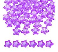sourcing map 100pcs Acrylic Star Beads, 14mm Star-Shaped Pony Loose Spacer Beads for Friendship Bracelet Necklace Jewelry Making DIY Crafts Party Decoration Supplies, Dark Purple