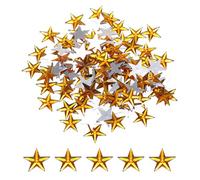 sourcing map 100PCS Acrylic Star Rhinestone 14x14mm Flat Back Plastic Gems for Craft Bead Face Painting Costume Jewelry Making, Gold