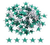 sourcing map 100PCS Acrylic Star Rhinestone 14x14mm Flat Back Plastic Gems for Craft Bead Face Painting Costume Jewelry Making, Dark Green