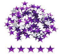sourcing map 100PCS Acrylic Star Rhinestone 14x14mm Flat Back Plastic Gems for Craft Bead Face Painting Costume Jewelry Making, Dark Purple