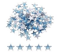 sourcing map 100PCS Acrylic Star Rhinestone 14x14mm Flat Back Plastic Gems for Craft Bead Face Painting Costume Jewelry Making, Light Blue
