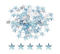 sourcing map 100PCS Acrylic Star Rhinestone 16x16mm Flat Back Plastic Gems for Craft Bead Face Painting Costume Jewelry Making, Water Blue