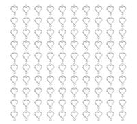 sourcing map 100Pcs Alloy Open Bezel Pendants, Heart Shape Open Back Hollow Frame Pendant Geometric for Resin Jewelry Making Earrings Necklace Bracelet DIY, Silver