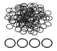 sourcing map 100Pcs AS-015 O-rings, Nitrile Rubber O-Rings 9/16" ID, 11/16" OD, 1/16" Width Round Sealing Gasket for Hydraulic Pneumatic Systems Sealing Repair (90 Durometer, Black)