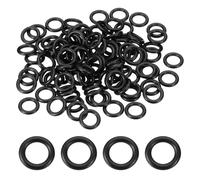 sourcing map 100Pcs AS-110 O-rings, Nitrile Rubber O-Rings 3/8" ID, 9/16" OD, 3/32" Width Round Sealing Gasket for Hydraulic Pneumatic Systems Sealing Repair (90 Durometer, Black)