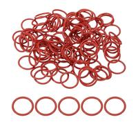sourcing map 100Pcs AS568 AS-017 Silicone O-Ring, 70A Durometer, 11/16" ID, 13/16" OD, 1/16" Width Sealing Gasket for Automotive Machine Pipe Valves, -40°C-200°C, Red