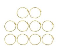 sourcing map 100pcs Ball Beads Chain 4 Inch 2.4mm Diameter Metal Dog Tag Keychain Ball Connector Clasp for Jewelry Making Necklace DIY Crafts, Gold