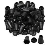 sourcing map 100pcs Bell End Stopper Cord Rope Ends Locks Lanyard Clips Fastener Black for Backpack Drawstrings Accessories
