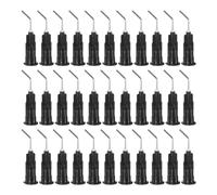 sourcing map 100pcs Blunt Tip Dispensing Needles, 20 Gauge 45 Degrees Bent Dispensing Tips 0.4" End Angled Dispenser Needle with Luer Elbow Blunt Needle for Oil or Glue Applicator, Black