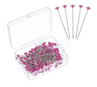 sourcing map 100pcs Bouquet Pins, 1.5 Inch Corsage Pins Flower Straight Head for Wedding Sewing Decoration DIY Craft, Pink