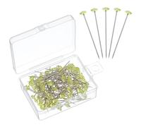 sourcing map 100pcs Bouquet Pins, 1.5 Inch Corsage Pins Flower Straight Head for Wedding Sewing Decoration DIY Craft, Yellow