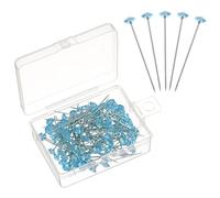 sourcing map 100pcs Bouquet Pins, 1.5 Inch Corsage Pins Flower Straight Head for Wedding Sewing Decoration DIY Craft, Dark Blue