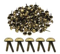 sourcing map 100pcs Brads Paper Fasteners, 10mm x 17mm Metal Paper Crafts Brads, Small Round Brass Split Pins for Children Crafting Decorative Scrapbooking DIY, Bronze