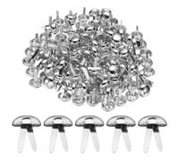 sourcing map 100pcs Brads Paper Fasteners, 18mm x 24mm Metal Paper Crafts Brads, Small Round Brass Split Pins for Children Crafting Decorative Scrapbooking DIY, Silver