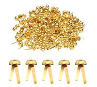 sourcing map 100pcs Brads Paper Fasteners, 8mm x 17mm Metal Paper Crafts Brads, Small Round Brass Split Pins for Children Crafting Decorative Scrapbooking DIY, Gold