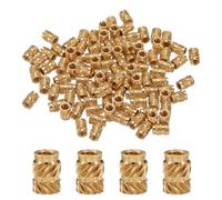 Sourcing Map 100pcs Brass Heat Set Inserts - M3x5.7mm, OD 4.6mm, Knurled Insert Nuts for 3D Printing
