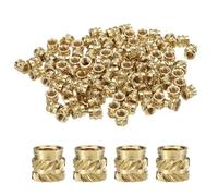 Sourcing Map 100pcs Brass Heat Set Inserts M4x5.5mm, OD 6mm Knurled Insert Nuts