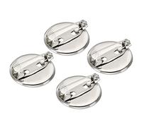 sourcing map 100Pcs Brooch Clasp Pins Disc Base 19mm Blank Trays for ID Badges Name Cards Tags DIY Craft, Silver Tone