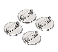 sourcing map 100Pcs Brooch Clasp Pins Disc Base 23mm Blank Trays for ID Badges Name Cards Tags DIY Craft, Silver Tone