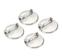 sourcing map 100Pcs Brooch Clasp Pins Disc Base 29mm Blank Trays for ID Badges Name Cards Tags DIY Craft, Silver Tone