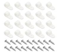 sourcing map 100pcs Cable Clamps 1/2 Inch R-Type Nylon Cable Clip Wire Clamp Rope Light Mounting Cord Fastener Clips with Screws for Wire Management, White