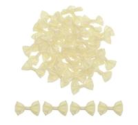 sourcing map 100pcs Champagne Bow Ties 1.5" x 1" Mini Bowknot for Crafting Little Satin Bows Bulk for DIY Sewing Scrapbooking Wedding Gift Present Home Decoration