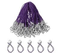 sourcing map 100Pcs Clasp Cords Clasp Strap Lanyard Charm Short Finger Rope with Lobster Clasp for Cellphone Cases Keychain DIY Jewelry Making, Purple