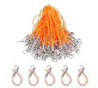 sourcing map 100Pcs Clasp Cords Clasp Strap Lanyard Charm Short Finger Rope with Lobster Clasp for Cellphone Cases Keychain DIY Jewelry Making, Orange