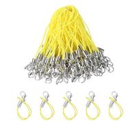sourcing map 100Pcs Clasp Cords Clasp Strap Lanyard Charm Short Finger Rope with Lobster Clasp for Cellphone Cases Keychain DIY Jewelry Making, Yellow