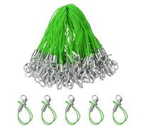 sourcing map 100Pcs Clasp Cords Clasp Strap Lanyard Charm Short Finger Rope with Lobster Clasp for Cellphone Cases Keychain DIY Jewelry Making, Green
