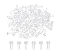 sourcing map 100Pcs Clear Acrylic Screws, M2.5x8mm PC Plastic Phillips Round Head Screw Metric Coarse Thread Bolts for Machine Accessories, Transparent