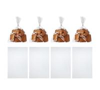 sourcing map 100pcs Clear Treat Bags, 11.8" x 7.9" Valentines Cookie Bags with Twist Ties for Valentine's Day Candy Packaging Clear