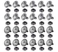 sourcing map 100pcs Colorful Crystal Rivets 8/9mm Rhinestone Rapid Stud Rivets Metal Studs for Clothing Leather Fabric Arts Crafts Decoration Leathercraft DIY, Transparent