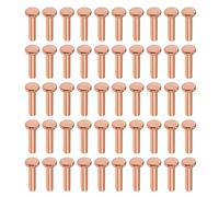 sourcing map 100Pcs Copper Solid Rivets, 5/64" x 5/16" Flat Head Rivet Metal Fasteners for Electrical Applications, Leather Working Supplies