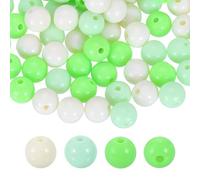 sourcing map 100pcs Cream Green Acrylic Round Beads 10mm Dia 1.9mm Hole Plastic Resin Smooth Balls Loose Bead for Jewelry Making Bracelets Necklace Earrings DIY