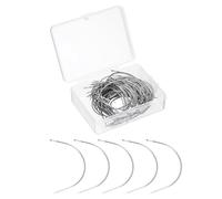 sourcing map 100Pcs Curved Needles 3.5" C Type Leather Hand Sewing Needle Upholstery Curved Weaving Awl for Carpet Leather Canvas Repairing Blocking Knitting Crafts, Silver
