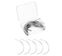 sourcing map 100Pcs Curved Needles 5" C Type Leather Hand Sewing Needle Upholstery Curved Weaving Awl for Carpet Leather Canvas Repairing Blocking Knitting Crafts, Silver