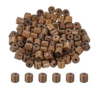 sourcing map 100pcs Cylinder Wooden Beads, 6x6mm Small Wood Beads for DIY Crafts, Bracelet, Wristlet, Necklace, Jewelry Making, Khaki Brown