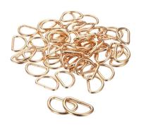 sourcing map 100pcs D Ring 3/4" (20mm) Metal Electroplate D-Shape Buckle Clips Multi-Purpose Buckle Strap Sewing Accessories for Dog Collars Backpacks Webbing Strap, Gold