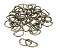 sourcing map 100pcs D Ring 5/8" (15mm) Metal Electroplate D-Shape Buckle Clips Multi-Purpose Buckle Strap Sewing Accessories for Dog Collars Backpacks Webbing Strap, Bronze