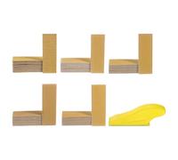 sourcing map 100pcs Detail Sander Paper Kit 80/120/180/240/400 Grits 3.5" x 1.2" Micro Mini Hand Sanding Papers Sheets Wet Dry Sandpapers with 1pcs Hook & Loop Finger Sanding Block Tool