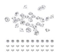 sourcing map 100Pcs Diamond Decoration Cubic Zirconia, 3A CZ Stones 1.2mm Loose Gemstone Fake Diamonds Round Cut Vase Fillers Gems Pointed Back for Jewelry Making DIY Earrings Necklace, Clear