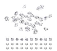 sourcing map 100Pcs Diamond Decoration Cubic Zirconia, 3A CZ Stones 1.6mm Loose Gemstone Fake Diamonds Round Cut Vase Fillers Gems Pointed Back for Jewelry Making DIY Earrings Necklace, Clear