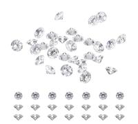 sourcing map 100Pcs Diamond Decoration Cubic Zirconia, 3A CZ Stones 3.0mm Loose Gemstone Fake Diamonds Round Cut Vase Fillers Gems Pointed Back for Jewelry Making DIY Earrings Necklace, Clear